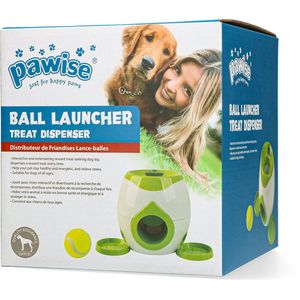 Pawise 2-in-1 Ball Launcher & Treat Dispenser - Hondenspeelgoed - Apporteren -20x18x19 cm - Kunststof - incl 2 Ballen