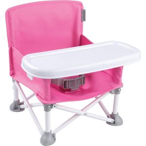 360 Living - Kinderstoel Inklapbaar - Roze - Eetstoel Baby - Kinderzetel - Camping Kinderstoel Inklapbaar met Eetblad - Kinder Eetstoel