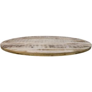 Ovaal tafelblad Portland - 200x100x5 cm - Naturel/bruin - Mangohout