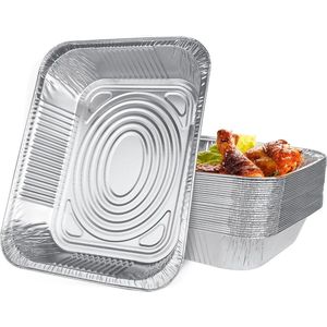 30 stuks grote aluminium grillschalen - 3500 ml - voor barbecue koken - wegwerp aluminiumfolie schalen