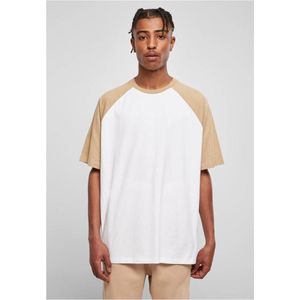 Urban Classics - Organic Oversized Raglan T-shirt - S - Wit/Beige