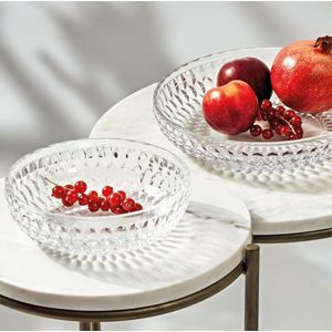 Boston schaal plat 24 cm Ø kristalglazen schaal voor dessert fruit snacks vaatwasmachinebestendig helder Wasmachine- & Drogeraccessoires