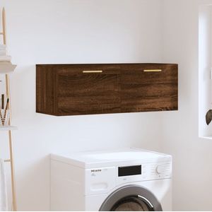 The Living Store Zwevende Wandkast - Bruineiken - 100 x 36.5 x 35 cm - Duurzaam bewerkt hout
