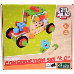 Voertuig bouwen hout 75-delig - Speelgoed - Construction set - Kinderspeelgoed - Vanaf 3 jaar - Tractor