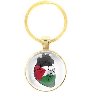 Sleutelhanger Glas - Hart Palestina