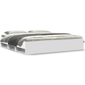 vidaXL - Bedframe - zonder - matras - 180x200 - cm - spaanplaat - wit