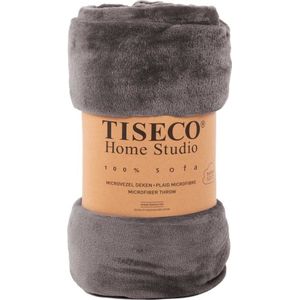 Tiseco Home Studio - Plaid COSY - microflannel - 220 g/m² - 240x220 cm - Grijs
