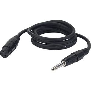 DAP Audio Microfoon Kabel - Female XLR naar Jack Stereo - 1,5m (Zwart)