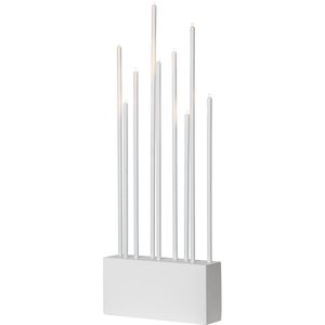 Star ""Buzz"" - LED-kaarsen versiering - H 60 cm - B 23 cm - hout / metaal - wit - netstroom