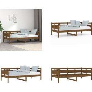vidaXL Slaapbank massief grenenhout honingbruin 90x190 cm - Slaapbank - Slaapbanken - Bedbank - Bed