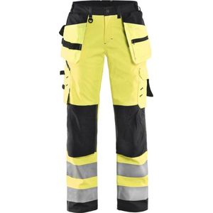 Blåkläder 7167-2517 Dames Softshell werkbroek High Vis Geel/Zwart maat 50