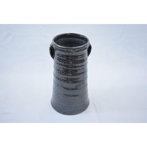 Brynxz vaas: antraciet, hoogglans, waterproof: Ø 10 cm x 15 cm: aardewerk