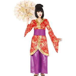 Fiestas Guirca Verkleedjurk Geisha Polyester Paars/oranje Maat M