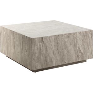 Sohome Vierkante Salontafel Dinorah - Travertin look - 90 x 90cm - Grijs