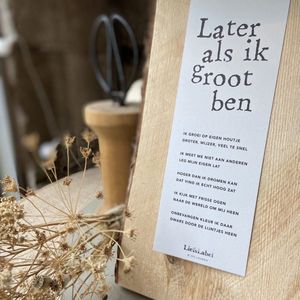 Klembord + Gedicht 'Later Als Ik Groot Ben' | LiefsLabel | Kraamcadeau | Verjaardagscadeau | Juf Cadeau | Juf Bedankje | Dag van de Leerkracht