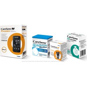 CareSens N Premier Bloedsuikermeter, 50 CareSens test strips, 100 CareSens lancetten & controlevloeistof