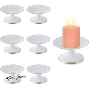 Mrs. Jones Pijler Kaarsenhouders - Bruiloft Tafel Centrepieces - Decoratieve Kaars Trays - Bruiloft Kerst Kaars Display Stands - Platen voor Geurpot Kaars Wit .
