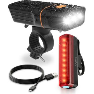 CHPN - Fietsverlichting - Fietslamp - Set - Oplaadbare fietslamp - USB - Led Fietslamp - Voor en Achter - Waterdicht - 3 Lichtstanden - 1500 Lumen - Universeel - Veiligheid - Fietslampjes