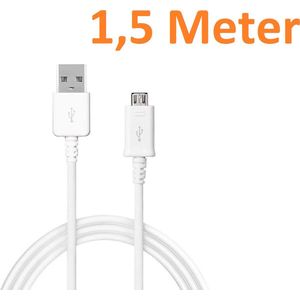 1,5 Meter Geschikt voor: Micro Usb kabel oplaadkabel Geschikt voor: Alcatel / LG / Motorola / Samsung / Huawei / Sony / E-reader Kobo / Playstation 4 Game Controller PS4 - Wit