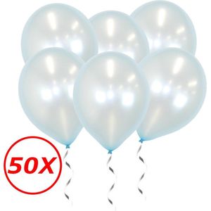 Licht Blauwe Ballonnen Metallic 50 Stuks Feestversiering Gender Reveal Verjaardag Ballon