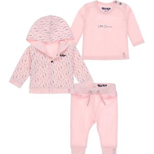 Dirkje Bio Basic SET(3delig) Roze Vest, Roze broek en shirt - Maat 56