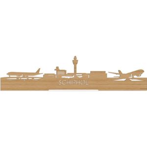 Standing Skyline Schiphol Bamboe hout - 40 cm - Woon decoratie om neer te zetten en om op te hangen - Meer steden beschikbaar - Cadeau voor hem - Cadeau voor haar - Jubileum - Verjaardag - Housewarming - Aandenken aan stad - WoodWideCities