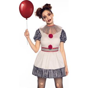 Wonderland - Monster & Griezel Kostuum - Leuke Maar Niet Zo Vrolijke Creepy Clown - Vrouw - - Large - Halloween - Verkleedkleding
