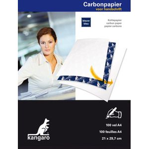 Kangaro carbonpapier - A4 - 100 vel - blauw - handschrift - K-7800478