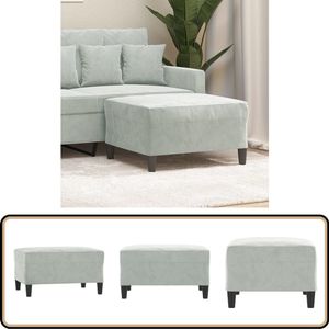 vidaXL Voetenbank - Fluweel - Lichtgrijs - 70x55x41 cm Voetbank - Fluweel Stoffen Meubilair - Grijze Voetenbank - Lounge Accessoires - Relaxstoel