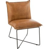 D- J-line - Lounge Stoel Avi Leder/ijzer Camel.5x65.5x85.5cm