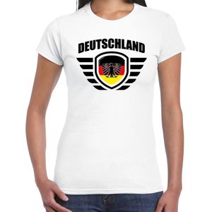 Deutschland landen / voetbal t-shirt - wit - dames - voetbal liefhebber M