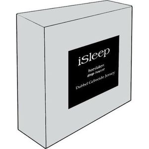 iSleep Dubbel Jersey Hoeslaken - Litsjumeaux XXL - 210x220/230 cm - Licht Grijs