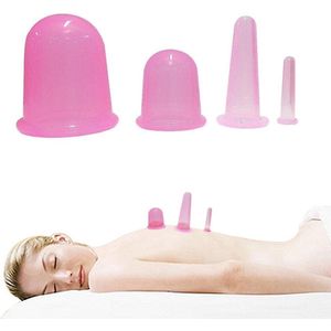 LOUZIR 4 Massage  Cupping Cups - gezonde huid - anti cellulite/sinaasappelhuid - Vacuüm Cupping Cups