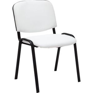 bezoekersstoel - Wit - kunstleer - stoel - vergadertafel - kunstleer - Zithoogte: 44 cm