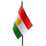 Koerdistan mini vlaggetje op stok 10 x 15 cm