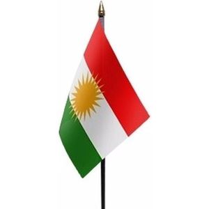 Koerdistan mini vlaggetje op stok 10 x 15 cm
