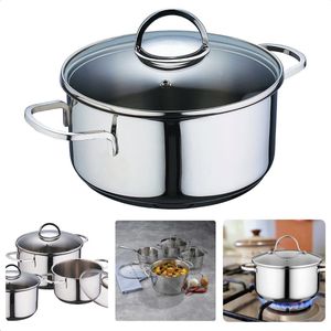 Cheqo® Kookpan - Sauspan - RVS- Ø16 cm - 1,35L - Inductie, Gas, Keramisch, Halogeen - Aluminium Bodem - Vaatwasserbestendig - Maatverdeling - Ergonomische Handvatten - Glazen Deksel