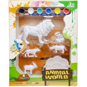 Verf set met 3D dieren