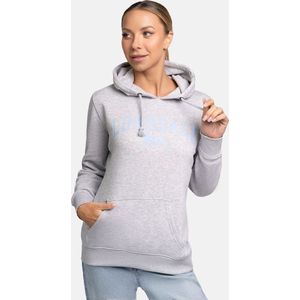 Lonsdale Damen Hoodie Balnacoil Kapuzensweatshirt Marl Grey Light/Pastel Blue-L