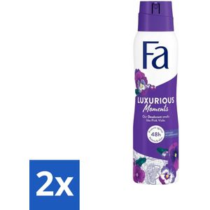 Fa - Luxurious Moments - Deodorant Spray - Roze Viooltjes - 150 ml - Voordeelverpakking - 2 stuks