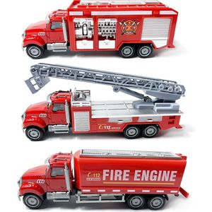 3x Brandweerwagen - brandweer voertuigen set - Diecast metaal auto's speelgoed - 16.5CM