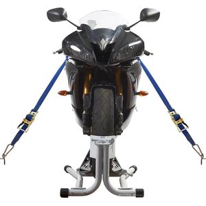 Datona® Spanbanden voor motor met ratel en tankbescherming - Blauw
