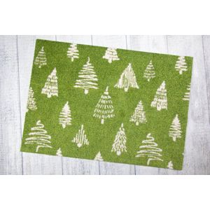 Kerstmis vloerkleed tapijt kinderkamer Christmas Trees – Wasbaar – Antislip – 85x60