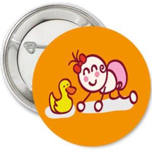 9 Buttons Happy Baby oranje - baby - button - geboorte - zwanger - babyshower - genderreveal