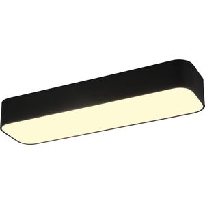 LED Plafondlamp - Plafondverlichting - Torna Astinto - 21W - Aanpasbare Kleur - Dimbaar - Rechthoek - Mat Zwart - Aluminium