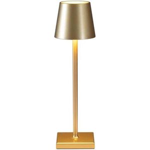 Tafellamp Oplaadbaar – Draadloos en dimbaar – Moderne touch lamp – Nachtlamp Slaapkamer – 38 cm – Goud