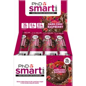 PhD - Smart Bar - Dark Chocolate Raspberry (12x64g)