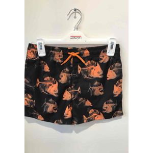 Zwemshort black orange fish 128/134