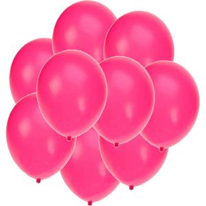 Bellatio decorations - Ballonnen knalroze/felroze 50x stuks rond 27 cm