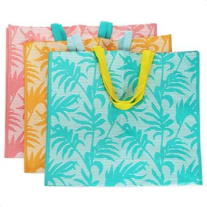 3x grote strandtas - dames shopper om te winkelen - zwembadtas voor strandartikelen - schoudertas voor strand, zwembad, vakantie (roze/oranje/turkoois)